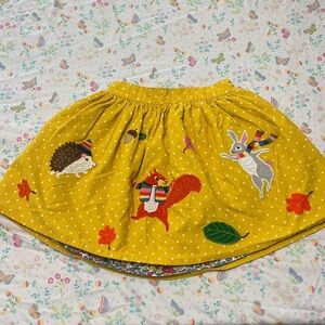 Mini Boden Yellow Skirt with Animal Print
